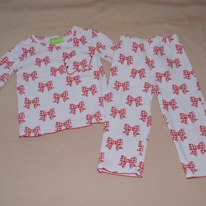Classic Whimsy Red Bows Pajamas Girls Long Sleeve Sz 18M